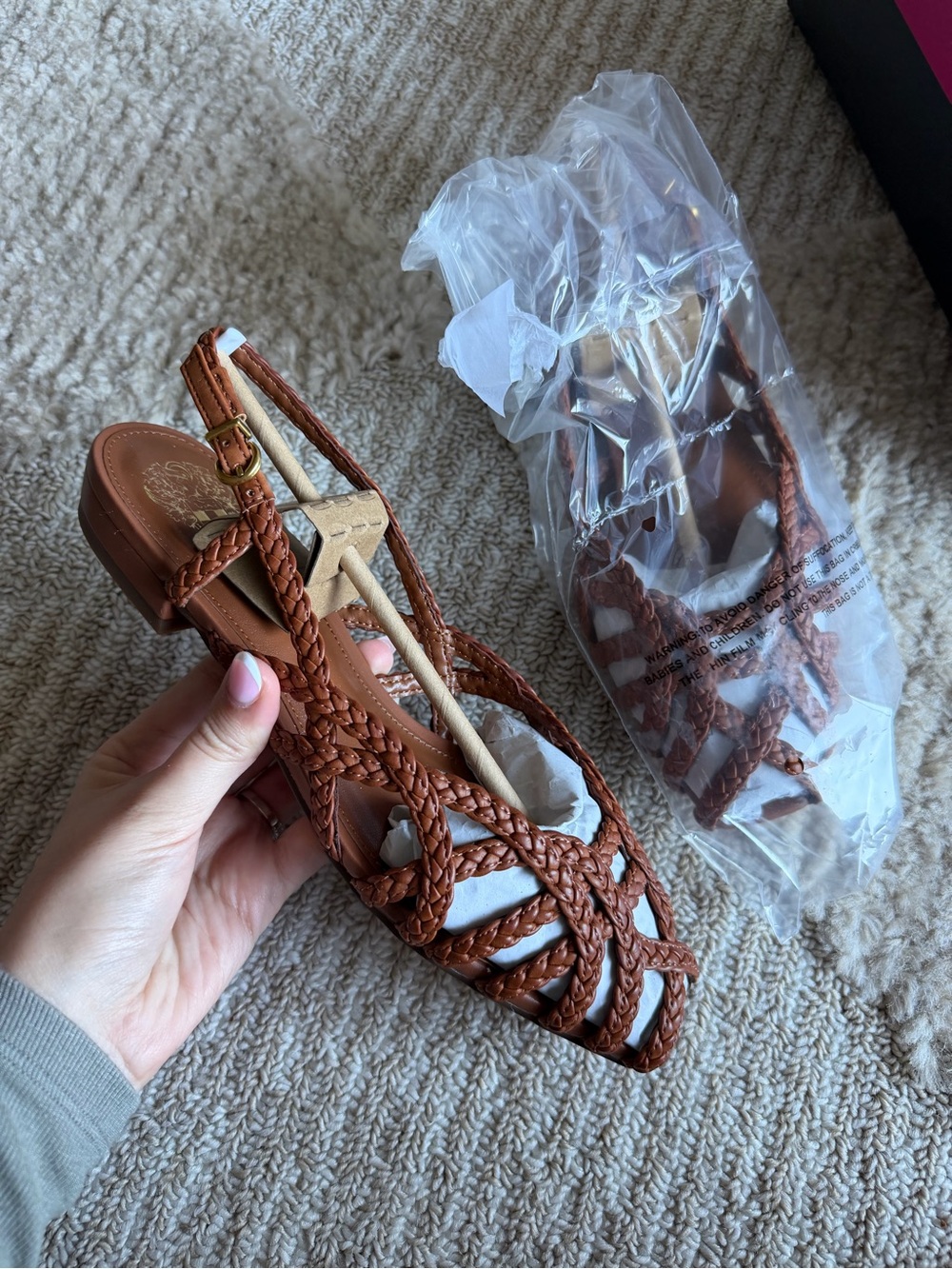 Vince Camuto Braided Slingback Sandal - Cognac Brown vince camuto stiorra sandal